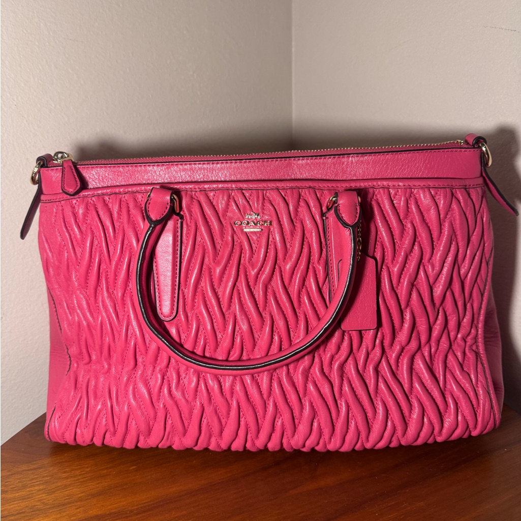 Coach Twisted Gathered Morgan Satchel In Dahlia